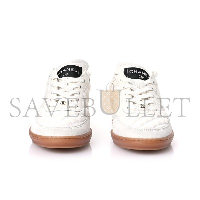 CHANEL SUEDE CALFSKIN QUILTED SNEAKERS 36 G45336